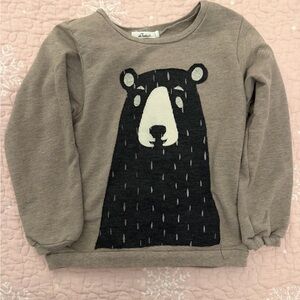Children's Taupe Bear Graphic Sweatshirt - Unbranded